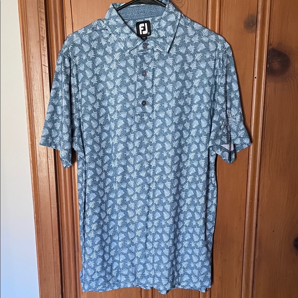 FootJoy Teal Patterned Men's Polo Shirt
